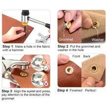 202/402pcs 6mm Snap Eyelets Kit, Gold & Silver Color Snap Eyelets Set With Pliers, Punching & Sewing - Multicolor - View 6