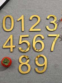 1 Pieza Letras y números decorativos cúbicos de oro 3D autoadhesivos y removibles de acrílico para decoración del hogar. Incluye respaldo adhesivo de alta adherencia sin rastros, instalación sin herramientas, fácil de pegar en metal, madera y otro tipo de puertas.