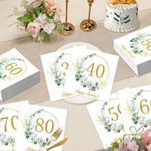 20 Stück/40 Stück 30. Cocktail Servietten 40. Geburtstag Servietten Einweg Partiservietten Salbeigrüne Servietten für 50. Geburtstagsdekoration 60. Geburtstagsparty Zubehör - Grün - Übersicht 5