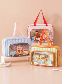 1pc Cartoon Swimming Bag With Wet & Dry Separation, Large Capacity Portable Fitness Waterproof Toiletry Bag, Cosmetic Storage Organizer