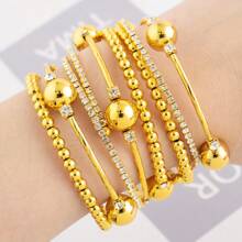 1/3 Stücke 24 Karat Goldarmband Set im Boho-Stil, Mehrfach-Armband, modisch und elegant, Geschenkidee für westliche Frauen für Urlaub, Feiern, Dates, Alltag, Muttertag, Abschlussfeier