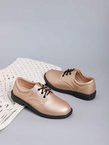 Spring New British Style Fashion Boys' Middle & Large Kids Tuxedo Loafers, Stage Performance Shoes - Champagne - View 2