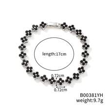 1pc Fashionable Colorful Four-Leaf Clover Copper Zirconia Bracelet For Men, Punk Hip-Hop Men's Bracelet, Suitable For Daily Wear