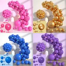 100pcs Plain Solid Color Balloon Set, Balloon Chain, Birthday Party, Wedding, Anniversary, Bachelor Party, Bachelorette Party, Graduation, Back To School, Housewarming, Retirement Party, Halloween, Christmas, New Year, Wedding Decoration Balloon Set