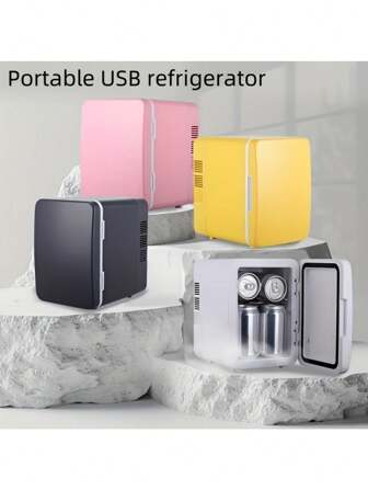 便携式USB冷暖两用盒 - 迷你冰箱暖箱（最低制冷温度低于环境温度15-20°C，最高加热温度55-65°C），适用于汽车和家居美容产品、化妆品冷藏，轻巧便携，低噪音，USB供电，适合旅行、户外探险、通勤等各种场合，冷暖两用，是圣诞礼物、送礼佳品的理想之选。