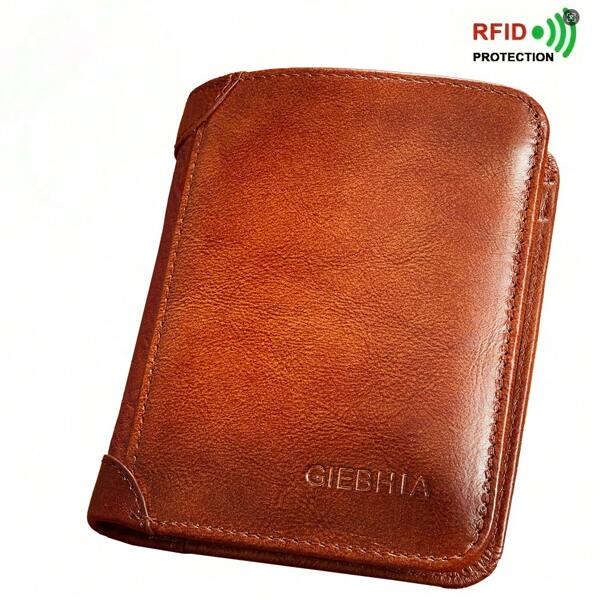 1pc Vintage Fashion Men's Wallet RFID Blocking Short Style Large Capacity Credit Card Holder Suitable For Men Young Professionals And Office Workers Great For Work Business Commute And School Money Wallet Mini Wallet Purse Wallet Men Wallet Leather Small Wallet RFID Wallet