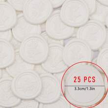 CYFUN DESIGN 20/25 PCS Eucalyptus Pattern Real Wax Sealing Stickers Self-Adhesive Wedding Invitation Envelope Seal Stickers For Decorating Wedding Invitations, Gifts,Back To School,School Supplies