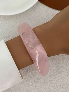 1 Stück Vintage übertriebener Mode Punk Stil acryl Harz asymmetrische Manschette Armband, minimalistischer dicker Schmuck, geeignet für den täglichen Arbeitsweg von Frauen, Treffen mit Freunden, romantischen Urlaub, Straßenfotografie, Modenschau für Frauen (das Farbmuster am Armband ist zufällig, dem tatsächlichen Artikel unterworfen)