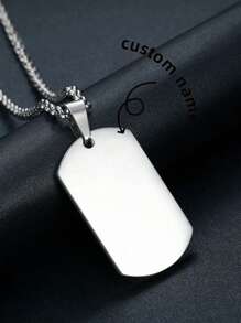 1 pieza Collar personalizado con grabado, collares con grabado personalizado, collares de acero inoxidable, accesorios de joyería, regalos personalizados minimalistas DIY con nombre, adecuado para hombres, regalos de joyería de cumpleaños