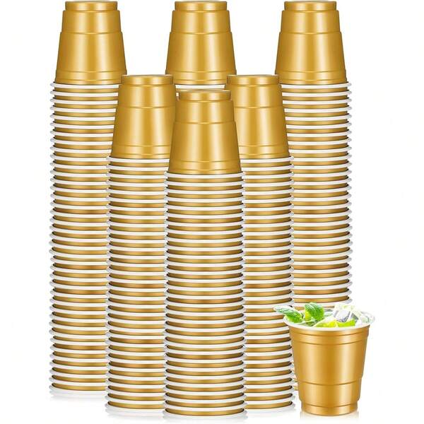 100pcs Solid Color Heavy Duty Plastic Cups, Suitable For Wedding, Festival Party, Home Gathering