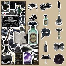 50pcs Dark Retro Medieval Gothic Witch Aesthetic Decorative Stickers For Storage Boxes, Mirror, Fridge Wall Decor Wall Sticker Room Decor Wall Stickers Halloween Halloween Decor Home Decor Fall Decor