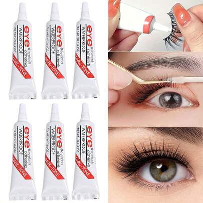 1/3/5/10/15/20支装黑色假睫毛胶，7克，速干，无痕，自然持久，透明隐形，易卸除，便携，适合日常妆容，是粘贴假睫毛的必备品，适合所有肤质