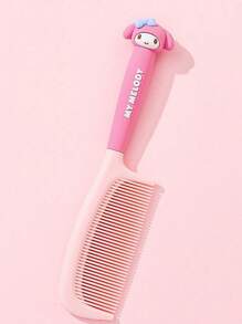 Sanrio 1 pieza Cepillo de pelo lindo de Sanrio Kuromi, adecuado para niñas con cabello largo, respetuoso con el cabelludo, cepillo doméstico para coleta