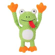 Juguetes para mascotas, muñeco de trapo para masticar y rana interactiva de peluche con forma de rana, resistente a mordiscos y con chillido