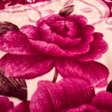 1pc Red Bean Paste & Rose Pattern Double Layer Blanket, Vintage Floral Throw - View 7