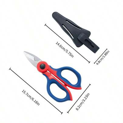 Elektrikerbrille High-Carbon-Stahl Industrielle Schwerlast Draht-Kabel-Zange rutschfest Manuelles Abisoliermesser, Heimwerker-Scheren + Etui Set
