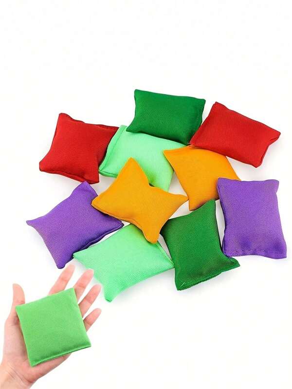 10pcs Mini Colorful Bean Bags, For Throwing Games, Family Games, Outdoor Lawn Activities And Party Activities Supplies (Random Color)