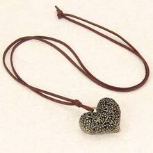 Boho Chic Necklace, Vintage Geometric Spiral Pendant With Wooden Beads, Fashionable Adjust Sweater Long Faux Leather Chain Jewelry Accessory For Women Casual Wear, Ideal Gift - Nhiều màu - Xem 6