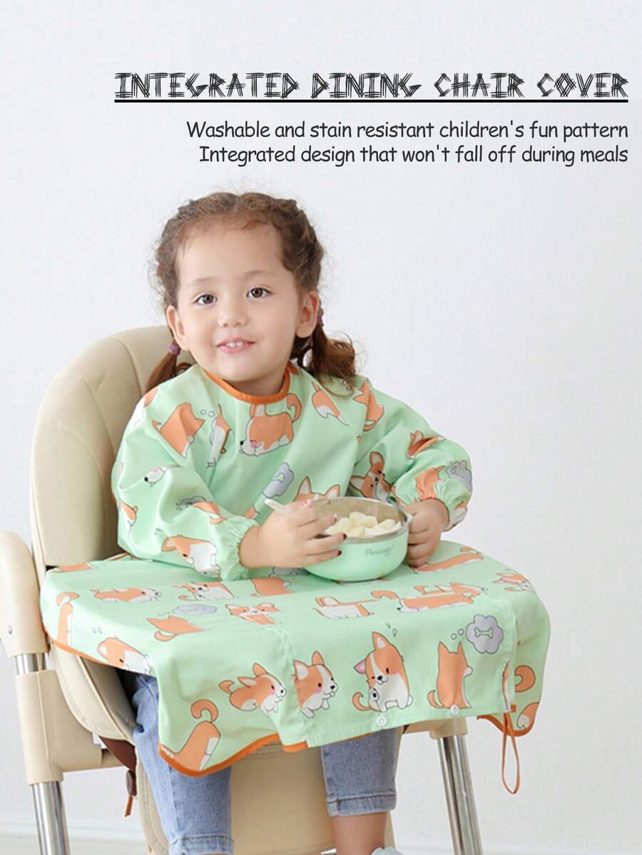 1pc Baby Bib, Feeding Cloths With Long Sleeve, Waterproof And Stain-Resistant, Suitable For Toddler And Infant