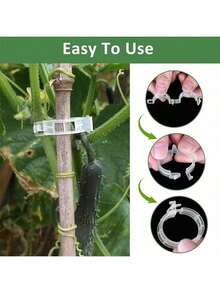 100pcs Tomato Clips, Plastic Trellis Clips, Plant Support Clips, Grape Vine Clips, Tomato Vines, Vegetable Plant Clips, Garden Clips, Seedling Fixing Clips, Keep Plants Growing Upright And Healthy - Multicolor - View 5