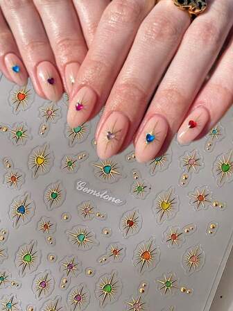 1pc 5D Embossed Peach Jelly Nail Sticker - Pink Self-Adhesive Sticker, Suitable For Women And Girls, Fruit Nail Sticker Nails Nail Supplies Nail Stickers