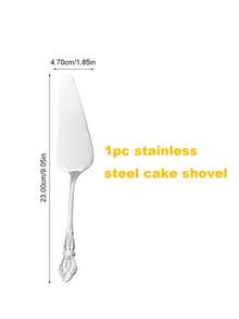 2pcs Vintage Royal Cake Serving Set, Elegant Stainless Steel Cake Knife And Cake Server, Polished Mirror Finish, Suitable For Dishwashing, Chrome Alloy, Tableware, Applicable For Wedding Decor, Halloween Decor, School Supplies, Bachelor Party, Kitchen Utensils, Kitchen Accessories, Party Supplies, Travel Set, Gifts, Birthday Party, Graduation, Cooking Utensil Set - Multicolor - View 10