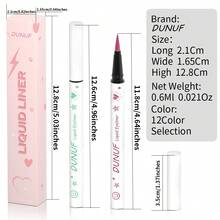 DUNUF 1 Pcs Black & White Blue & Purple Waterproof Liquid Eyeliner Sweat Resistant Stain Free Long-Lasting Quick Dry Easy To Apply Makeup - Nhiều màu - Xem 5