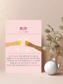 1pc Bestfriend Card - Birthday Card For Best Friend - Bestie Cheers - Friendship Gifts For Women Female - BFF Appreciation Thank You I Love You Card For Her - Galentines Day Cards - Multicolor - View 4