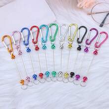10pcs Holiday Explosive Diy Jewelry Beaded Keychain Production Kit Carabiner Silicone Beads Focus Beads Toy Accessories Gift Box DIY Material Package. - Multicolor - View 11