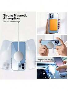 Funda para teléfono (1 unidad) Nueva funda rígida magnética de lujo para phone 16, 15 Pro, 14, 13, 12, 11 Pro, X y S22/S22 Plus/S22 Ultra/S23/S23 Plus/S23 Ultra/S24/S24 Plus/S24 Ultra - transparente - Ver 4