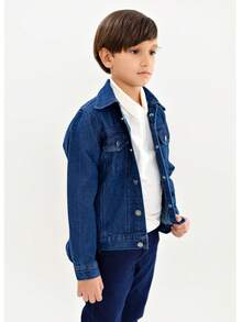 Pimbolim Jeans Boy's Jean Jacket, Children's, With Pockets, Super Stylish. - 藏蓝色 - 查看 2