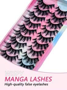 10 pares de pestañas postizas naturales y esponjosas de visón 3D, set de maquillaje con extensión de pestañas de visón, pestañas cortas