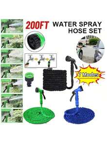 Expandable Garden Hose WithMulti-Function Spray Gun -DurableFlexible PE Coiled Hose For WateringCar Washing.Lawn Care, And PetBathing -Includes Adjustable SprayNozzle.Al-Season Use.GardenWatering ToollFlexible HoseDesignSturdy Connectors - Multicolor - View 9