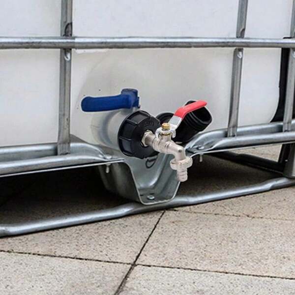 Adaptateur de robinet pour réservoir IBC 1/2" - Robinet à connexion rapide S60X6 avec filetage grossier pour réservoirs de jardin pour tuyaux 1/2" et 3/4"