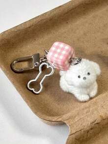 1件男女通用新款可爱植绒狗狗骨头串珠手机挂件钥匙扣，创意3D狗狗钥匙圈配件，汽车配件，包包挂饰，背包挂件，适合上学，可爱哥特风Y2K包包配件，带证件夹的挂绳，汽车配件，包包挂饰，圣诞礼物，送给老师、朋友、姐妹的礼物创意 - 彩色 - 查看 3