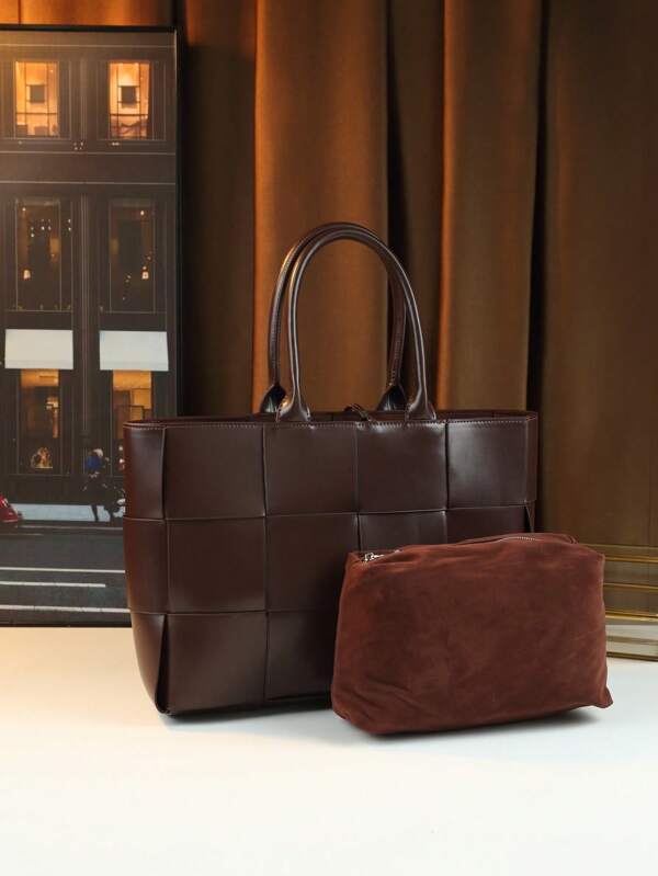 Woven Women Handbag, Vintage Style Commuting Bag, Large Capacity Tote Bag