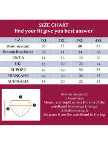 4pcs Pack Plus Size Women High Waist Solid Color Underwear, High Stretch Breathable Skin-Friendly Full Coverage Daily Briefs, All Season