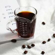 Taza de cristal Espresso de 70/150ML, taza medidora con de madera, jarra para leche, Latte, suministros de café, taza de cocina, vasos de doble fondo - Alto-70ml - Ver 10