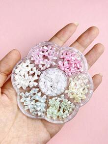 1盒/7个隔层混合装极光飘带蝴蝶结美甲装饰DIY套装美甲用品指甲饰品美甲宝石 - 彩色 - 查看 3