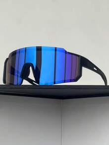 1PC 男士超大几何环绕式一体式酷炫镜框白色 Y2K 时尚眼镜，适合户外骑行和日常生活护眼配件。 - 白色 - 查看 8