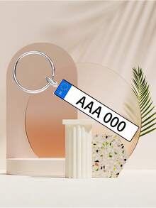 1 Stück Schlüsselanhänger mit individueller Kfz-Kennzeichen Plakette, individueller Name Schlüsselanhänger, individueller Kfz-Kennzeichen Schlüsselanhänger, individueller Nummernschildacryl Schlüsselanhänger, personalisierter Autoschlüsselring, individuelle Kfz-Accessoires für Familienmitglieder, Schulmaterial, Rückkehr zur Schule, Schulgeschenk, für Büro, für Schule, für Klassenzimmer, für Lehrergeschenke, für Jungen und Mädchen, für Teenager, Oberschüler, Studenten, bunt, süß, niedlich, witzig, Kawaii, Y2K, stylisch, individualisiert, ideale Geschenke für ihn, zarte Romantik, Wintermode, Reiseorganizer, 2000er Stil - Schlüsselanhänger aus Stahl + Ring zum Aufhängen - Übersicht 2