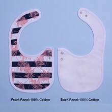 6 piezas de baberos impermeables y ajustables con estampado de animales de dibujos animados lindos, adecuados para primavera, verano, otoño e invierno, para niños y niñas - Multicolor - Ver 10