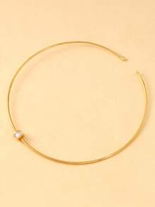 1 pieza Collar de circonita redonda, accesorio de moda para fiestas para mujeres