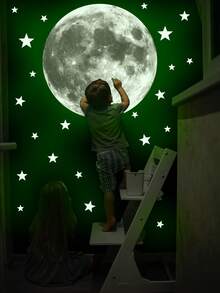 Planet Print Glow Sticker,Stickers,Wall Decal, Vinyl Decal For Home Decorations,Spring Decoration Items Refresh Your Home,Rama Decoration Stickers Gifts Birthday Graduation - Multicolor - View 8