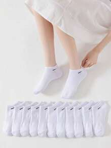 1 par / 24 pares de calcetines cortos de cintura ceñida en blanco de verano con boca poco profunda, apropiados para deportes al aire libre y entrenamiento. Uso diario simple y versátil para niños y niñas, adecuado para deportes en el campus y uso diario. Suaves y amigables con la piel, cómodos, transpirables, absorben el sudor, a prueba de olores, boca poco profunda, invisibles y apropiados tanto para hombres como para mujeres.