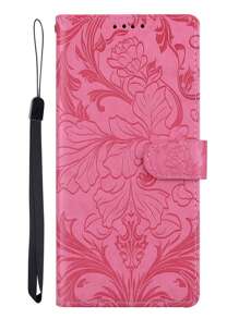 Solid Colour Printed PU Leather Mobile Phone Wallet With Bi-Fold Edges, Card Slots And Card Holder With Lanyard Features A Garden Floral Design For Total Protection Suitable For A Wide Range Of Branded Mobile Phone Models Waterproof Shockproof Anti-Fall Scratch Resistant