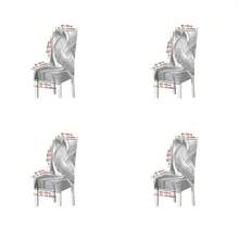 1/4/6/5/7 pezzi Set di coprisedia con stampa di trama nobile di serie platino, adatto per uso domestico interno, ristorante, hotel, decorazione moderna quotidiana. Tovaglia adatta per tavoli quadrati, coprisedia elastici lavabili - YT-034 - Visualizzare 13