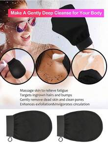 3 件深层去角质手套，令肌肤光滑亮泽 - 身体磨砂沐浴和淋浴 - 清洁死皮干燥皮肤 - 温和有效的去角质手套，韩国去角质手套，去角质手套明显去除死皮，沐浴手套，身体去角质手套 - 彩色 - 查看 10