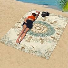 Toalla de playa grande de estilo bohemio con mandala de arte pop - Toalla de microfibra suave y de secado rápido, de alta absorción y multiusos para playa, piscina, viajes, yoga, picnics - Regalo de estilo para exteriores, toalla de playa, accesorio de yoga, patrón vibrante, tela de secado rápido, manta de picnic, estilo boho chic, material duradero, accesorios de verano, artículos esenciales de playa