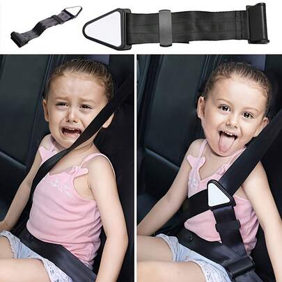 Arnés de coche ajustable para niños, correa de cinturón de seguridad antirroces con protección para el cuello, limitador de poliéster fácil de usar para jóvenes